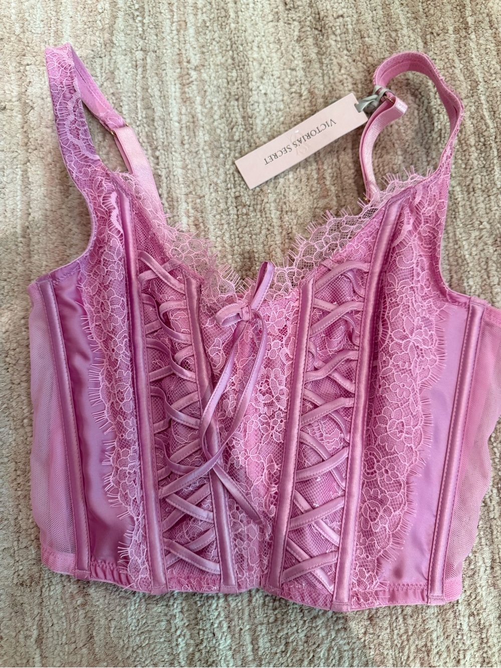 Victoria's Secret Pink Lace Corset Bustier